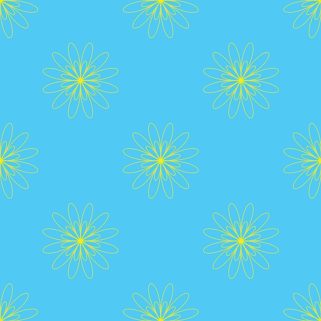 Vector seamless pattern on the cyan background