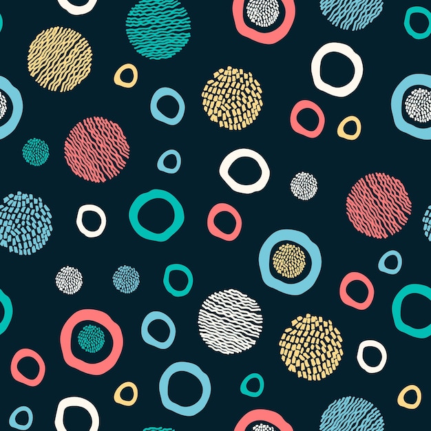 Vector seamless pattern dark background outer space concept