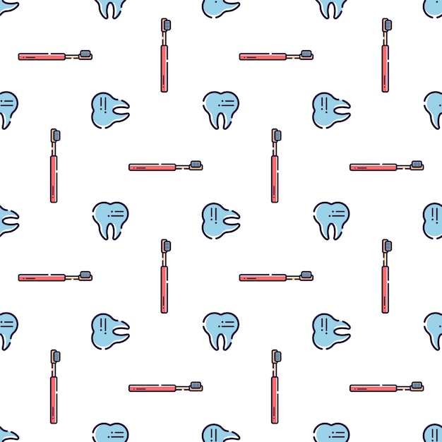 Premium Vector | Seamless pattern on dental theme