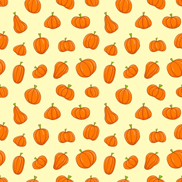 Vector seamless pattern design, background of pumpkin fruit texture