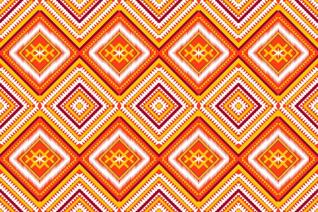 Seamless pattern design geometric square triangle circle tribal fabric indian turkish african popula