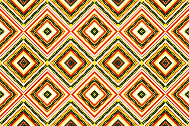 Vector seamless pattern design geometric square triangle circle tribal fabric indian turkish