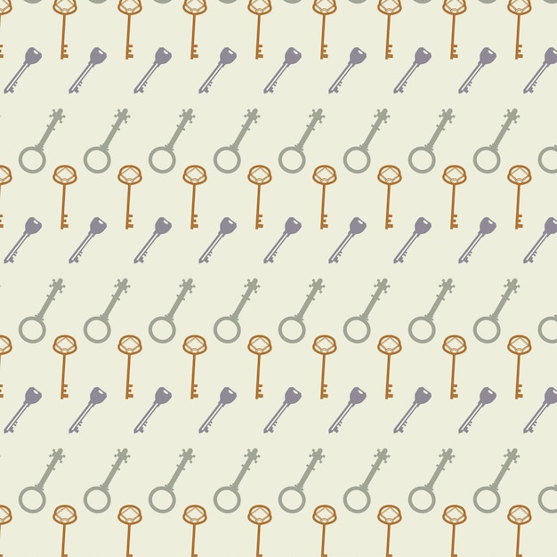 Vector seamless pattern design keys vintage vector