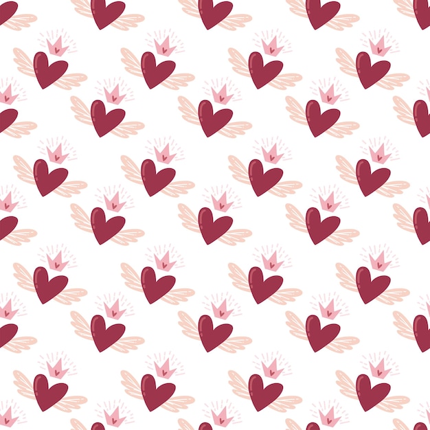 Бесшовный дизайн шаблона на день святого Валентина. Векторная иллюстрация