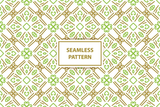 seamless pattern design with gold and green color