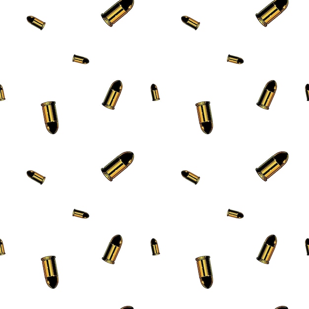 Vector seamless pattern design with repeated gold bullets
