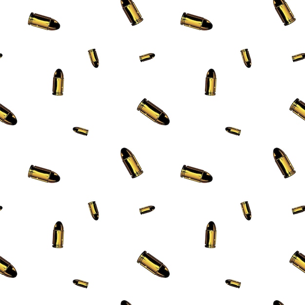 Vector seamless pattern design with repeated gold bullets