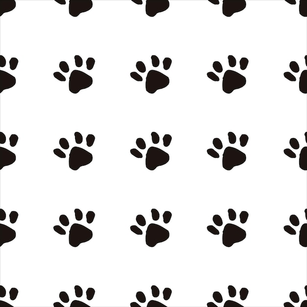 Seamless pattern of dog paw prints