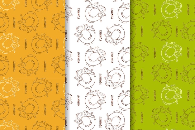 Seamless pattern of donut restaurant