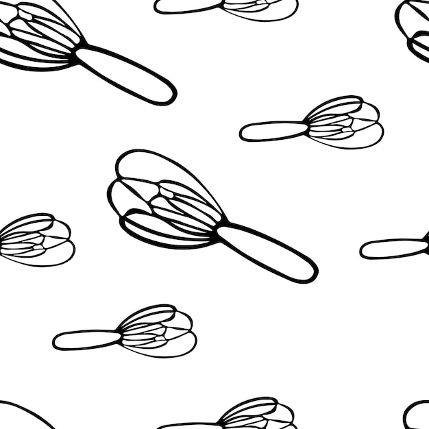 Seamless pattern doodle pastry whisk