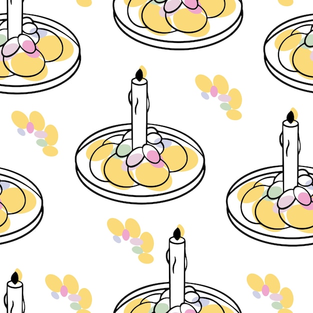 Seamless pattern Easter bread and colored eggs