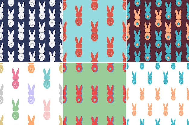 Seamless pattern Easter greeting with bunnies holiday background