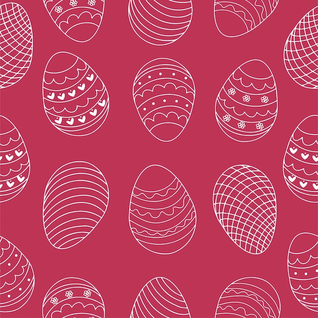 Seamless pattern of eggs handdrawn Decorative set of eggs Vector illustration