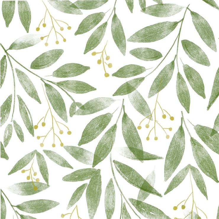 Vector seamless pattern elegant botanical watercolor leaf