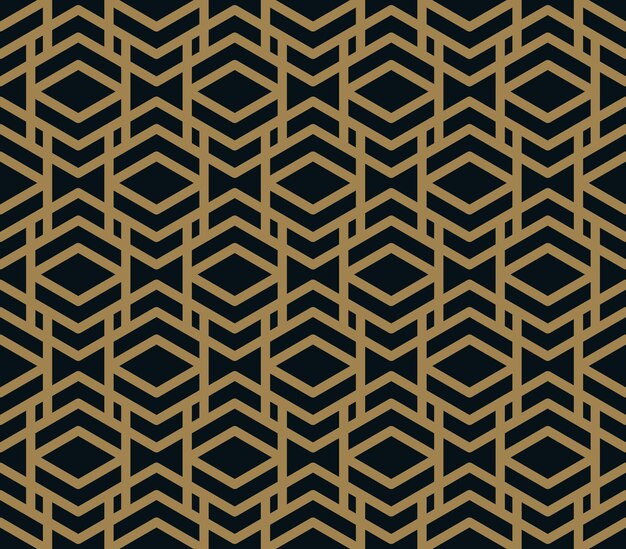 Бесшовный узор Элегантный линейный орнамент Геометрический стильный фон Вектор повторяющаяся текстура