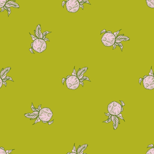 Seamless pattern engraved lemon on twig with leaves vintage background citrus fruit on branch in hand drawn style