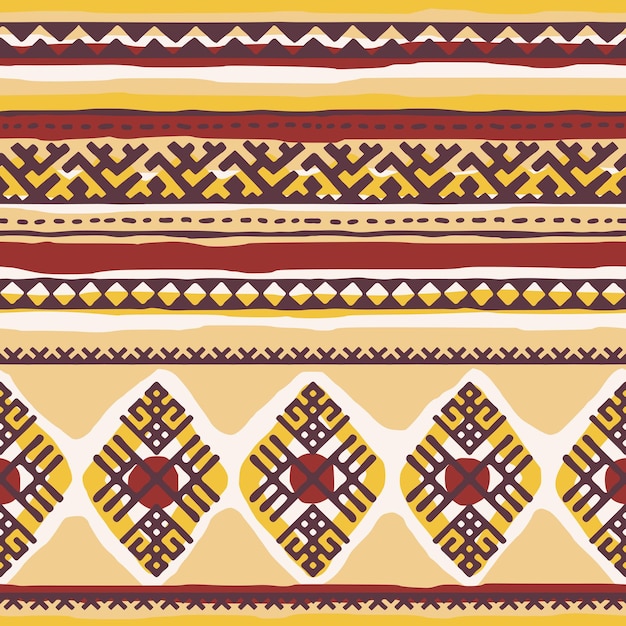 Seamless pattern ethnic background hand drawing