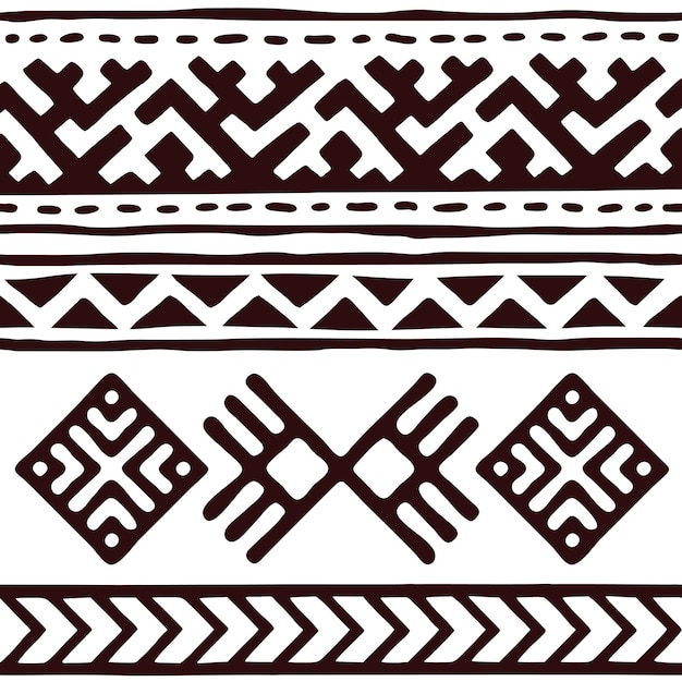 Seamless pattern ethnic background hand drawing