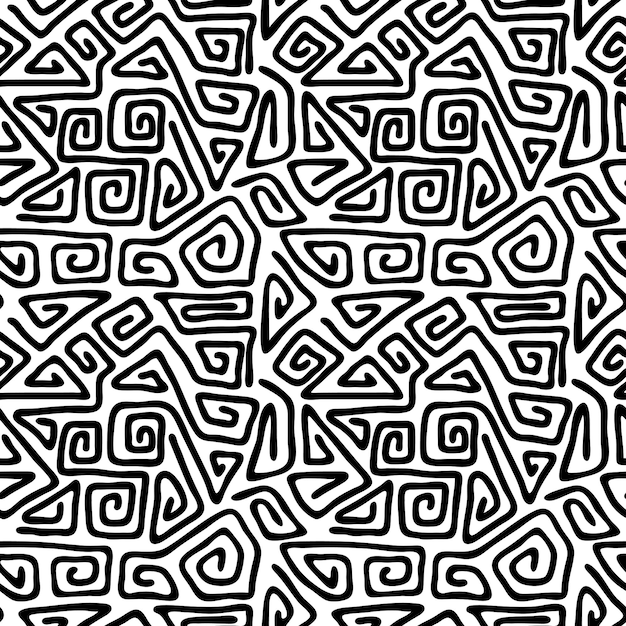 Vector seamless pattern ethnic background spirals