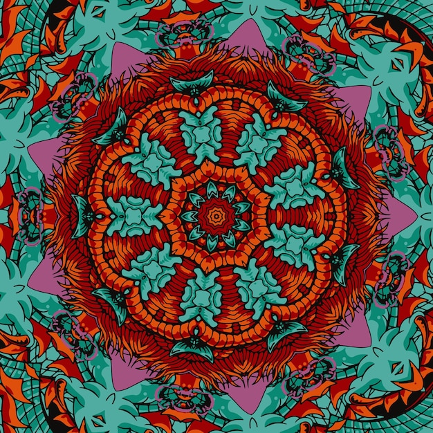 Modello senza cuciture etnico boho arte mandala asiatico vettore