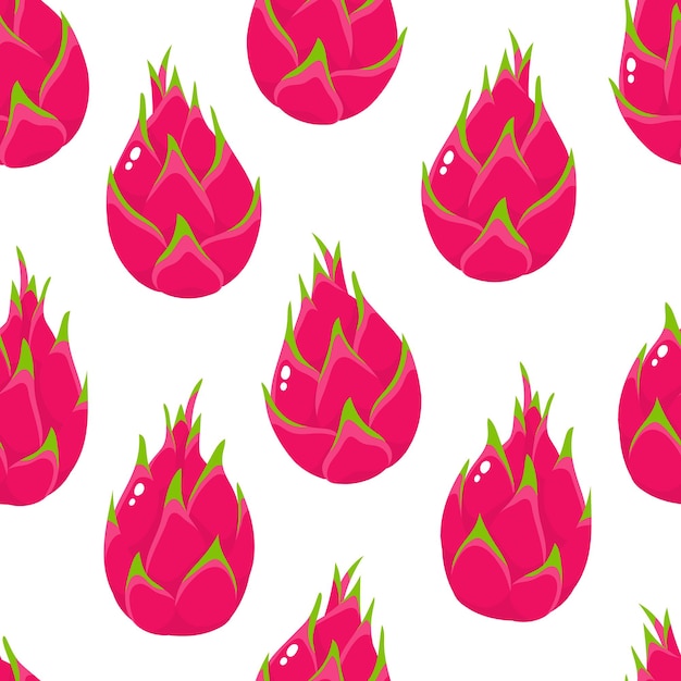 seamless pattern of exotic dragon fruit