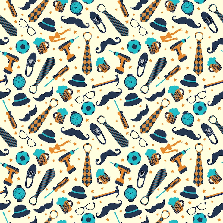 Vector seamless pattern of fathers day
