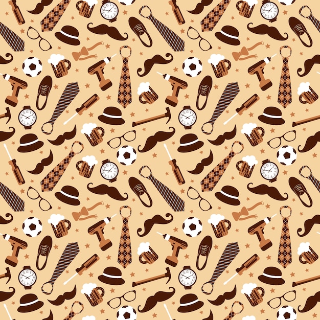 Seamless pattern of fathers day