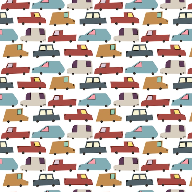 Vector seamless pattern featuring cars