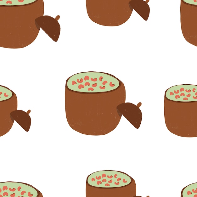 Seamless pattern Feijoada the Brazilian cuisine tradition