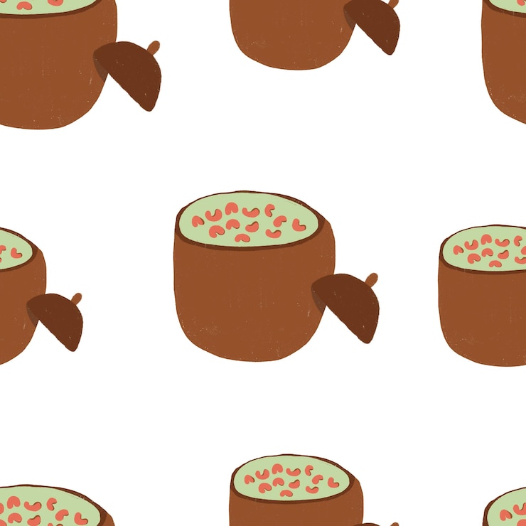 Vector seamless pattern feijoada the brazilian cuisine tradition
