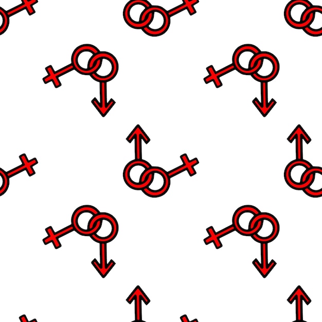 Vector seamless pattern of female and male gender symbols gender symbols vector illustration