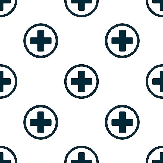 Seamless pattern of the first aid isolated on white background Flat design Vector