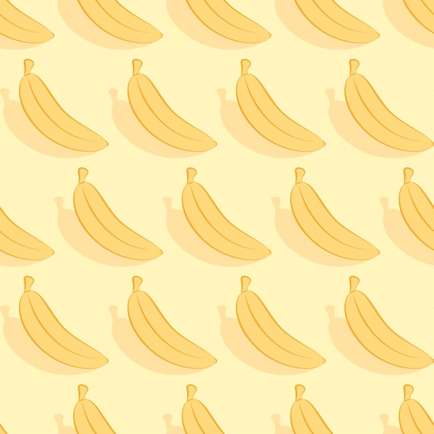 Seamless pattern of flat yellow bananas on a yellow background