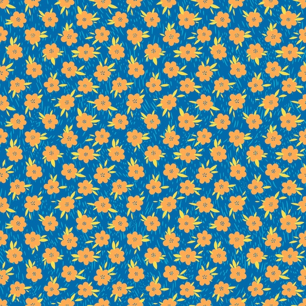 Seamless pattern floral hand drawn.