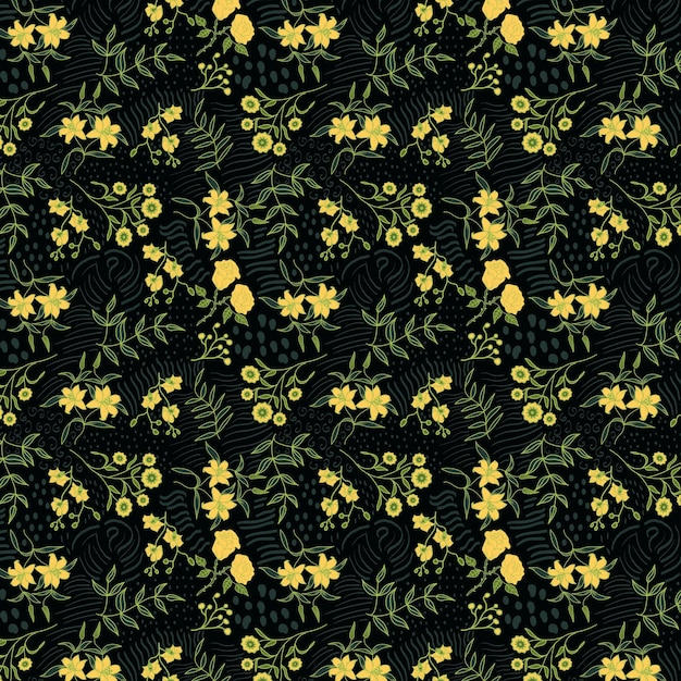 Seamless pattern floral illustration pattern for fabric textile