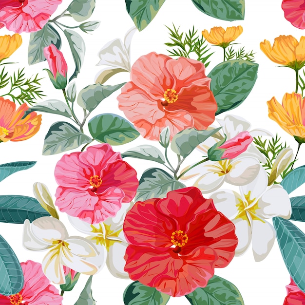 Seamless pattern floral vector illustration