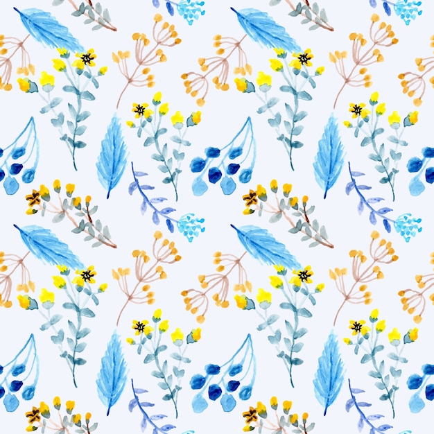 Seamless pattern floral watercolor background