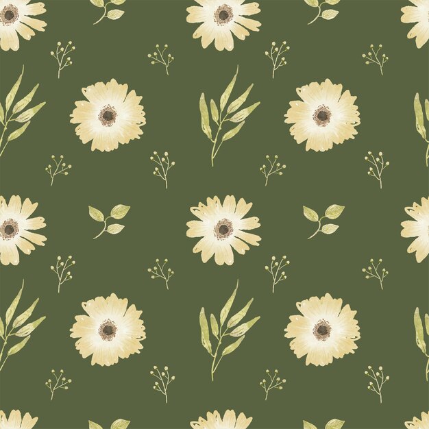 Seamless pattern floral watercolor hand painted with pastel color