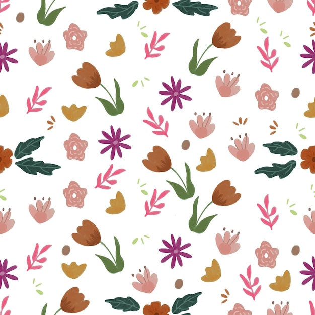 Seamless pattern floral watercolor style