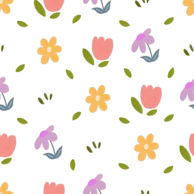Seamless pattern floral watercolor style