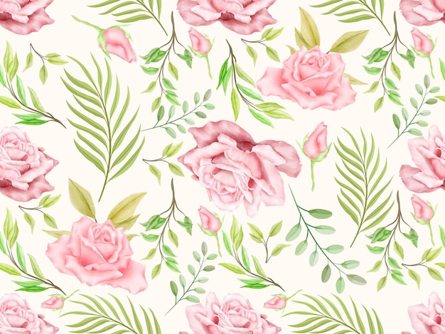 Vector seamless pattern floral watercolor template