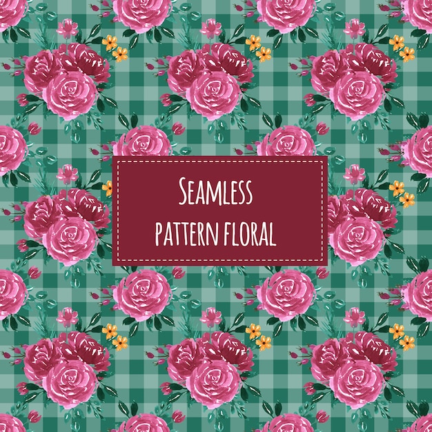 Seamless pattern of floral watercolor