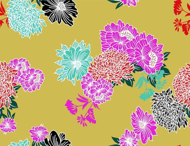 Seamless pattern floral with beautiful flower.