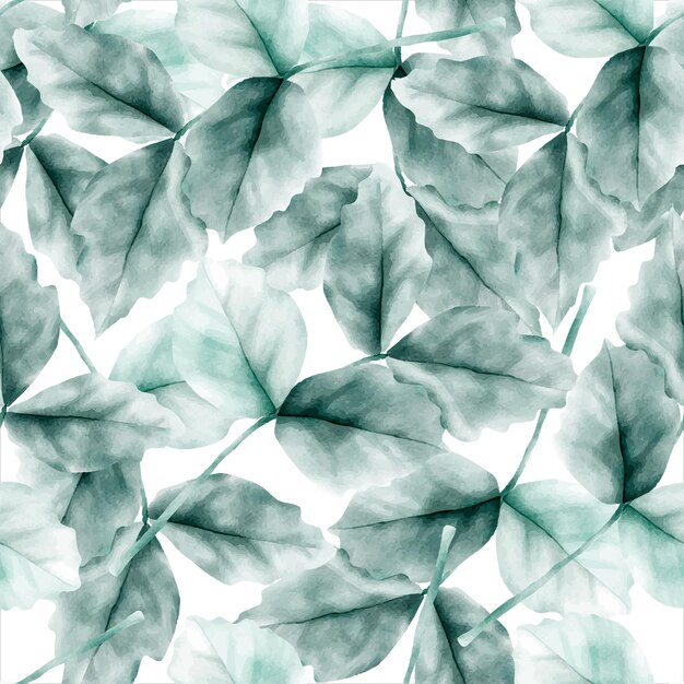 seamless pattern floral with elegant watercolor leaf