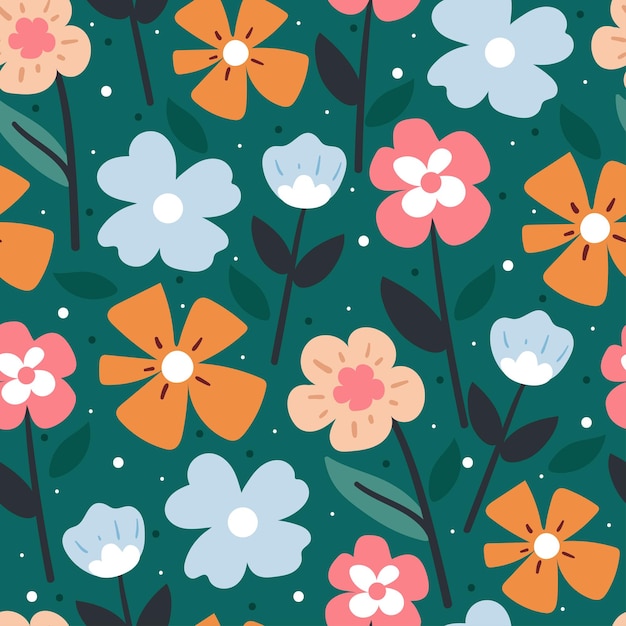 seamless pattern flower and leaves spring collection for fabric print gift wrapping paper