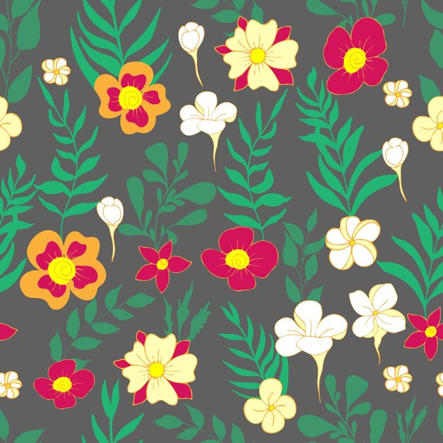 원활한 패턴 꽃과 잎
