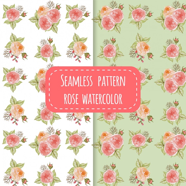 Seamless pattern flower rose watercolor