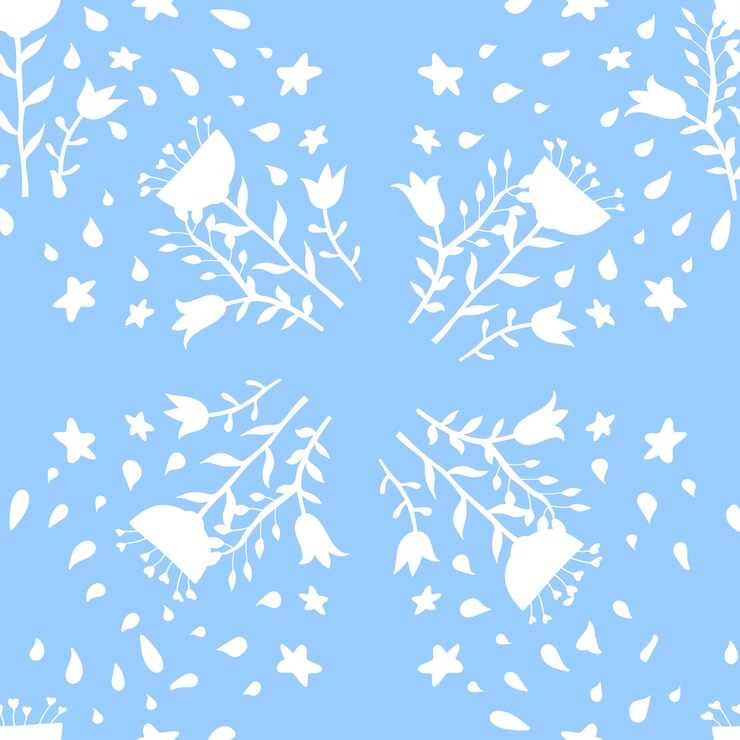 Vector seamless pattern of flowers decorative herbal background