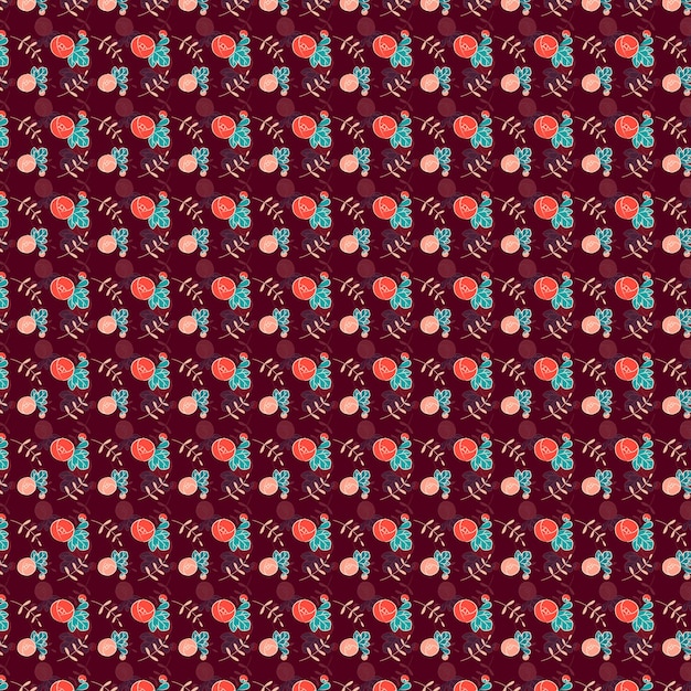 a seamless pattern of flowers and leaves