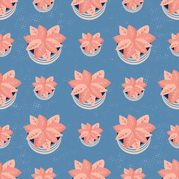 Seamless pattern of flowers pots. Vector illustration wallpapers, fabric or wrapping paper.